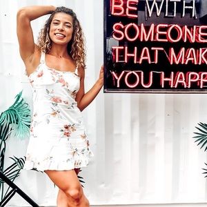 Audrey 3+1 White Floral Dress